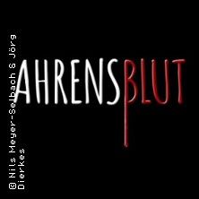 Logo mit dem Schriftzug 'Ahrensblut' in Weiß und Rot auf schwarzem Hintergrund.