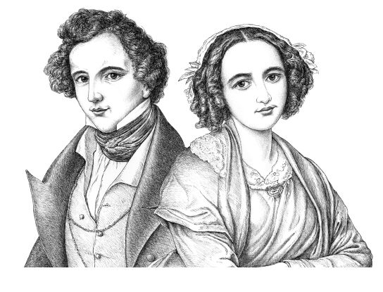 Fanny und Felix Mendelssohn, © KQ/ Grafik: BrücknerAping