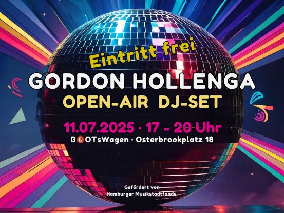 11 07 2025 Gordon Hollenga DJ Set BOOTsWagen, © Logo: Till Reynold / Bild: BOOT e.V. Hamburg