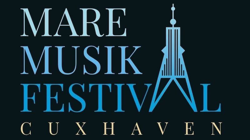 Logo des MareMusikFestivals in Cuxhaven mit stilisiertem Turm.