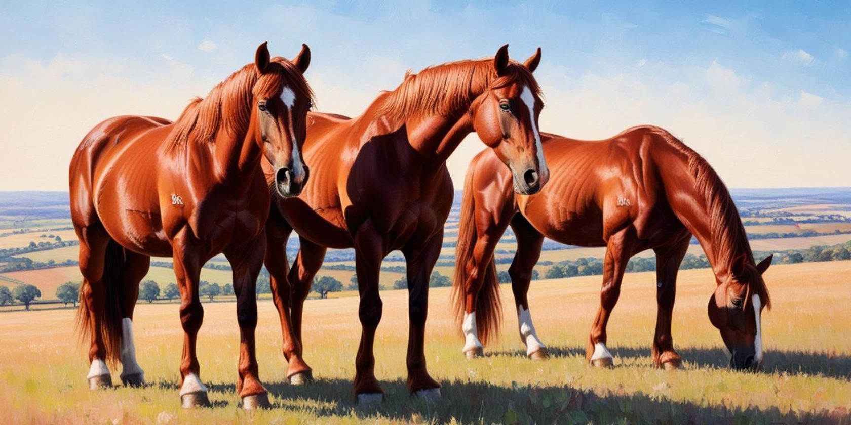 Pferd, Stuten in Landschaft, © SG Old-Him: KI generiert