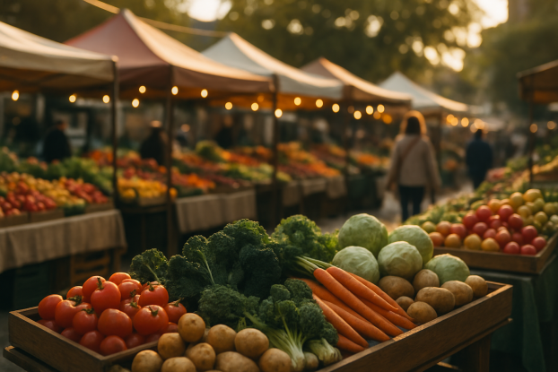 Marktstand mit frischem Gemüse, © Hamburg Tourismus
