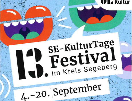 A colorful poster for the 13th SE-Culture Festival in the district of Segeberg. The event takes place from September 4 to 20.